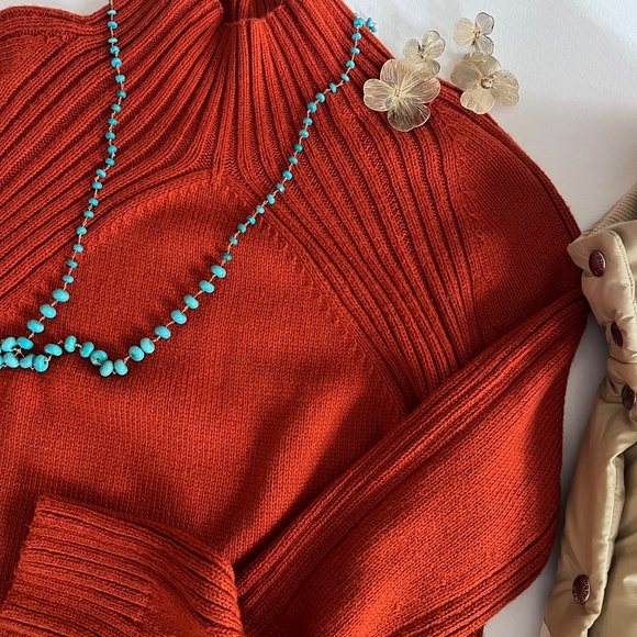 Talbots Mockneck Sweater Dress NWT Women’s Small – Ribbed Knit Midi Long Sleeve - Picture 3 of 8